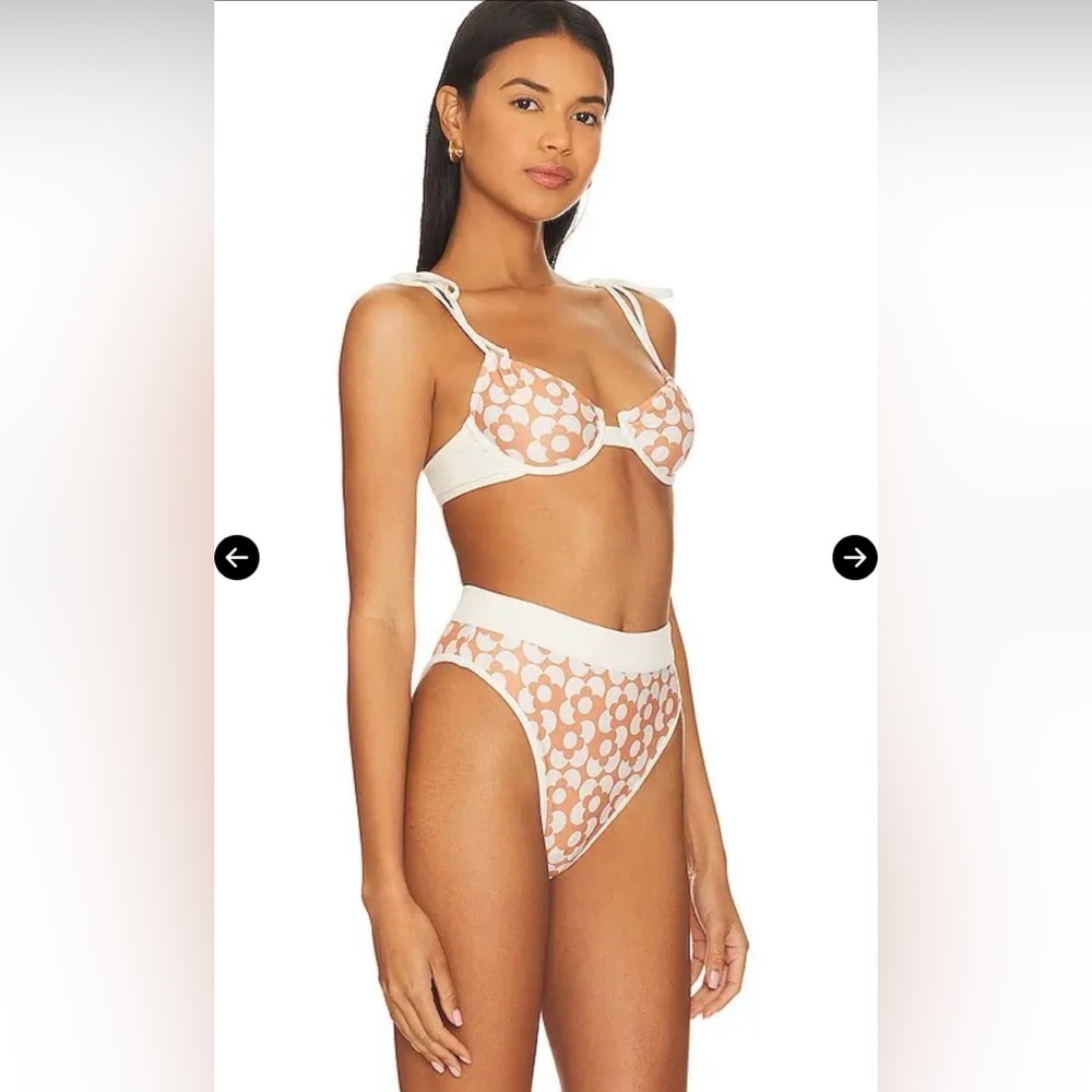 Bikini Set Mocha Geo Floral Coastal Retro Summer Ready Soft Girl Quiet Luxury